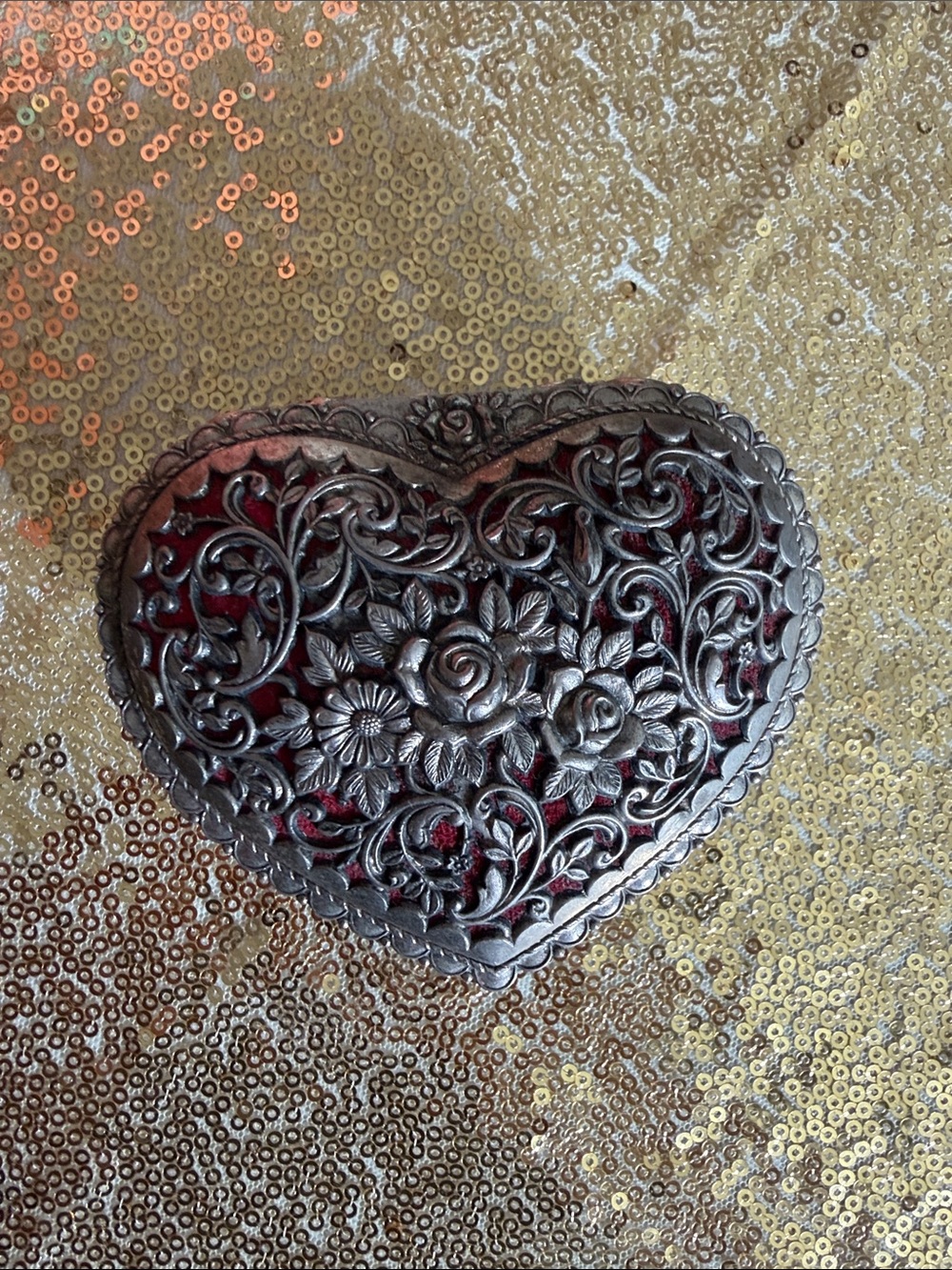 Japanese Made Ornate Heart Trinket Box